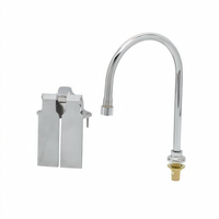 T&S Brass Ledge-Mounted Double Knee Pedal Valve with Dummy Rigid/Swivel Gooseneck and 1.2 GPM VR Aerator