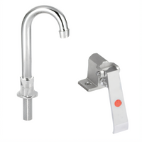 John Boos Single Pedal Knee Valve with Deck-Mounted 3-1/2 Inch Gooseneck Spout for Hand Sink