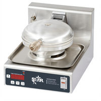 Star SWBS Commercial Countertop Single Round Standard Waffle Baker, 7-Inch x 1/2-Inch, Digital Controls