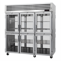 Turbo Air PRO Series Pass-Thru Heated Pizza Holding Cabinet, 3-Section, 12 Half Glass Doors