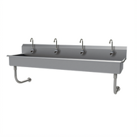 Advance Tabco 4-Station Wall-Mounted Multiwash Hand Wash Sink with Electronic Faucets, 80-Inch
