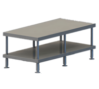 Vulcan Stainless Steel Equipment Stand with Undershelf and Flanged Feet, 73 Inches Wide
