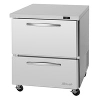 Turbo Air PRO Series 27-1/2 Inch Wide Two-Drawer Undercounter Refrigerator, 6.8 Cu. Ft.
