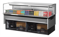 Turbo Air Low Profile Drop-In Horizontal Open Refrigerated Display Case with Glass Side Panels, Deck Only, 9.7 Cu. Ft.