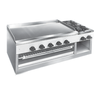 Comstock-Castle Budget Series 40-Inch Countertop Gas Griddle/Cheesemelter/Hotplate with 30 x 16-Inch Plate and 2 Open Burners