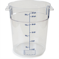 StorPlus 22-Quart Round Clear Polycarbonate Food Storage Container, Container Only