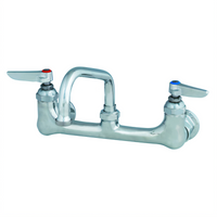 T&S Brass Wall-Mount Double Pantry Faucet with 6-Inch Swing Nozzle, 8-Inch Centers
