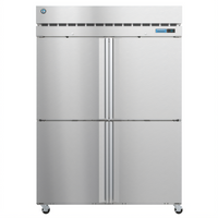 Hoshizaki Steelheart Two-Section Reach-In Refrigerator with Half-Height Solid Hinged Doors, 50.37 Cu. Ft., Top-Mounted Self-Contained