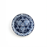 American Metalcraft Isabella 11-Inch Round Melamine Plate, Blue and White Floral Pattern