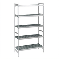 Fermostock 5-Tier Starter Polymer Shelving Unit, 31W x 14D x 83H, Gray