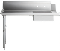 48-Inch Right-Side Soiled Dish Table with Sink, Stainless Steel