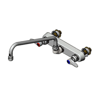 T&S Brass B-1128-XS Wall-Mount Workboard Faucet with 12-Inch Swing Spout, 8-Inch Centers