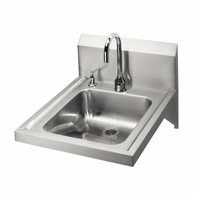 Krowne HS-51 Wall-Mounted Stainless Steel Hand Sink with Hands-Free Sensor Faucet and Soap Dispenser
