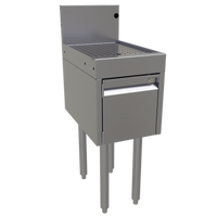 Glastender DBHA-12 12-Inch Wide Stainless Steel Underbar Drainboard Half Cabinet with Locking Door