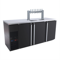 Pro-Line E-Series 80-Inch Three-Section Dual-Temperature Self-Contained Beer Dispenser with 8-Faucet Tower