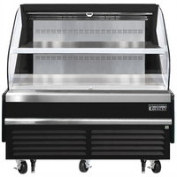 Everest Refrigeration 60-Inch Horizontal Open Display Merchandiser with Self-Contained Bottom-Mount Refrigeration, Black