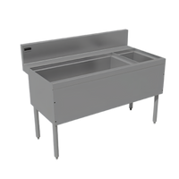 Advance Tabco Prestige 36-Inch Stainless Steel Bar Ice Bin with Right-Side Bottle Storage Rack, 70 lb Ice Capacity, Without Cold Plate