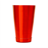 Barfly 18 oz Capped-Bottom Stainless Steel Cocktail Shaker, Red Exterior
