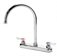 Krowne Silver Series Deck-Mount Manual Faucet with 8-Inch Centers and 8-1/2-Inch Gooseneck Spout