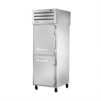 True SPEC SERIES One-Section Pass-Thru Heated Holding Cabinet with Solid Front and Glass Rear Half Doors