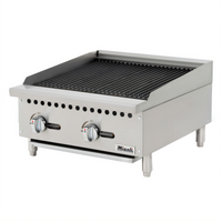 Migali Competitor Series 24-Inch Countertop Natural Gas Char-Rock Broiler with Lava Rock Radiants