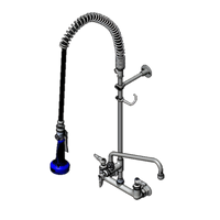 Low-Lead EasyInstall Pre-Rinse Unit with Add-On Faucet, 8-Inch Wall Mount, 12-Inch Swing Spout, 44-Inch Hose