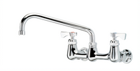 Krowne Royal Series Splash-Mounted Commercial Faucet with 10-Inch Swing Spout, 8-Inch Centers