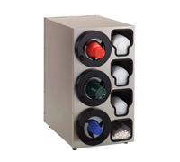 Dial-A-Cup LS-30 Cabinet-Style Stainless Steel Cup Dispenser with Lid and Straw Holder