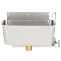 Ice Cream Dipper Well and Faucet Set, 11-Inch Side-Mount, Rectangular Bowl, 18-Gauge 304 Stainless Steel