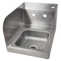 John Boos Pro-Bowl Wall-Mount Stainless Steel Hand Sink with Left and Right Side Splashes, 9 x 9 x 5 Inch Bowl