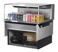 Turbo Air TOM-36L-UF-S-1SI-N Drop-In Low Profile Horizontal Open Refrigerated Display Case, 4.6 Cu. Ft., Stainless Steel