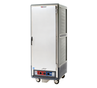 Metro C5 3 Series Full Height Low-Watt Mobile Heated Holding and Proofing Cabinet with Gray Insulation Armour, Full-Length Solid Door, Fixed Wire Slides