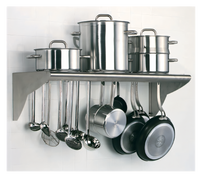 Matfer Bourgeat Wall-Mounted Slotted Stainless Steel Utensil Overshelf, 31-1/2 x 16 Inches