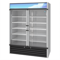 Hoshizaki RM-49-HC Two-Section Reach-In Glass Door Refrigerated Merchandiser, 42.61 Cu. Ft., Bottom-Mount Self-Contained