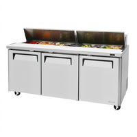 Turbo Air M3 72-5/8-Inch 3-Section Sandwich/Salad Prep Table with Rear-Mount Self-Contained Refrigeration
