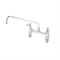 8-Inch Center Deck Mount Mixing Faucet with 12-Inch Swing Nozzle and Lever Handles