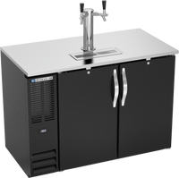 Beverage-Air 48-Inch Wide Direct Draw Draft Beer Cooler with Dual Faucet Tower, 2-Door, 2-Keg Capacity
