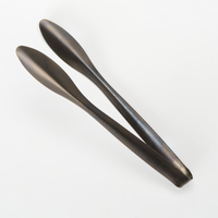 American Metalcraft Vintage Hammered 9-Inch Serving Tongs, Black Finish