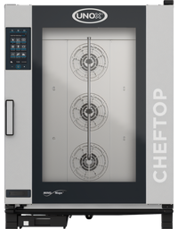 UNOX ChefTop MIND.Maps Plus 10-Tray Countertop Gas Combi Oven/Steam Oven with Left-Hand Door
