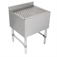 John Boos Slim-Line 36 Inch Freestanding Stainless Steel Underbar Drainboard with 3 Inch Backsplash