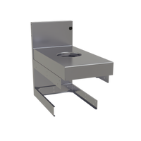 Glastender Underbar Dry Waste Unit with 6-Inch Waste Chute, 12-Inch Wide x 24-Inch Deep
