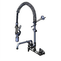 T&S Brass EasyInstall Wall-Mount Pre-Rinse Unit with 12-Inch Add-On Faucet