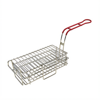 Winco FB-03 Chimichanga/Burrito Specialty Fryer Basket with Hooks and Hinged Wire Shelves, 11-1/2 x 6 x 3-7/8 Inch