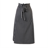Mercer Culinary Genesis 2-Sided Bistro Apron, 33 x 29 Inches, Black with White Chalk Stripe
