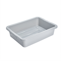 Rubbermaid Commercial 4-5/8 Gallon Gray Plastic Bus Tub / Utility Box