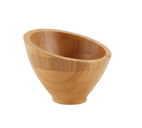 American Metalcraft 8 oz. Round Angled Bamboo Bowl, 5 Inch Diameter