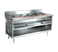 La Rosa Refrigeration 30-Inch Electric Hot Food Table with 2 12 x 20 Openings and Open Cabinet Base