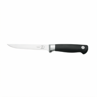 Mercer Culinary Genesis 6-Inch Stiff Boning Knife, Precision-Forged High-Carbon German Steel, Black Santoprene Handle