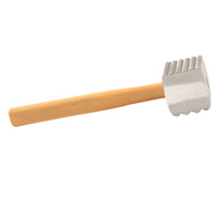 Crestware Cast Aluminum Meat Tenderizer with Wood Handle, 2-3/4 x 2-2/4 x 3 Inch