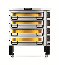 PizzaMaster PM 1134ED 4-Deck Electric Pizza Deck Oven with Stand and Hood